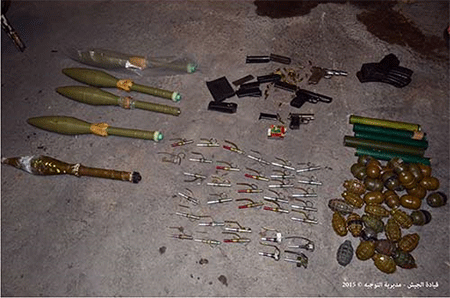 parte del armamento incautado El Ejército libanés incauta cantidades de armas en Arsal y Trípoli